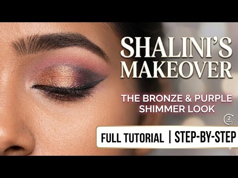 2-Minute Bronze & Purple Eye Makeup Tutorial! ✨ | Shalini’s Makeover