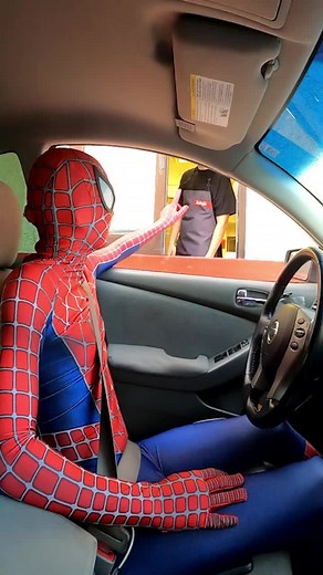 Going through the drive thru as Spider-Man! #spiderman #marvel #mcu #nowayhome #spidermannowayhome #reels #tiktok | Wafellow
