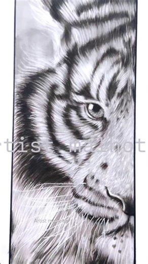 realistic tiger sketch with charcol