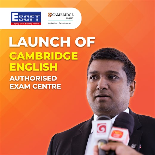 ESOFT Metro Campus සහ Cambridge English අනුබද්ද වී, රටපුරා විහිදුනු ESOFT ශාඛා ජාලය Cambridge බලයලත් විභාග මධ්‍යස්ථාන බවට පත් වෙයි! මෙමගින්, ජාත්‍යන්තරව පිළිගත් ඉංග්‍රීසි සුදුසුකම් ලබා ගැනීමට ශ්‍රී ලංකාව පුරා සිටින දුදරුවන්ට දොරගුළු විවර වන අතර, දේශීය අධ්‍යාපනය සහ ගෝලීය ප්‍රමිතීන් ඒකාබද්ධ කරමින් සෘජුවම ලෝක මට්ටමේ ඉංග්‍රීසි භාෂා පාඨමාලාවන් සහ විභාග සදහා පහසුකම් ලබාගැනීමට හැකියාව ලැබෙනු ඇත. #ESOFT #ESOFTMetroCampus #Cambridge #CambridgeEnglish #EnglishForSuccess #LearnEnglish | ESOFT Metro Campus