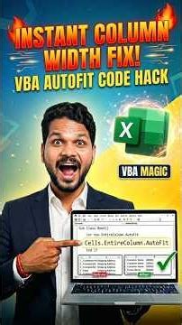 Instant Column Width Fix! 🤯 Excel VBA Hack #ExcelTips #VBA #ExcelHacks #MicrosoftExcel #excel