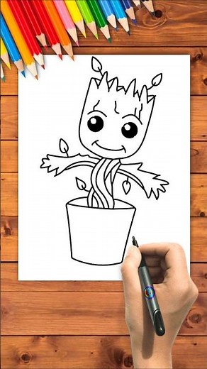 How to Draw a Cute Baby Groot | Easy Drawing Tutorial for Kids