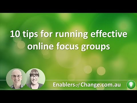 Ten tips for running effective online focus groups