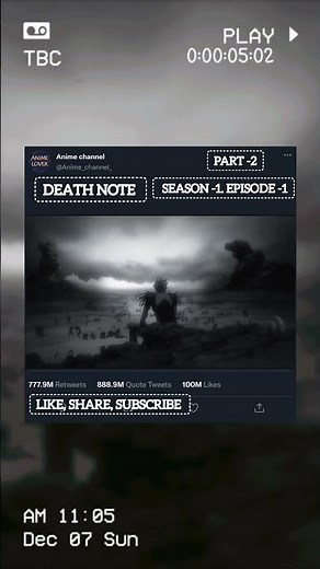 RUYK ENTRY SCENE/DEATH NOTE (part -2) ANIME CHANNEL #shortvideo #deathnote