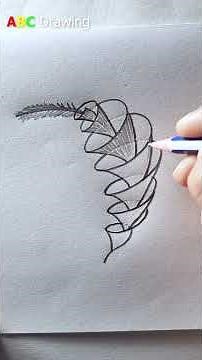 Beautiful Spiral Leaf Drawing | Easy Pencil Art for Beginners | ABC Drawing