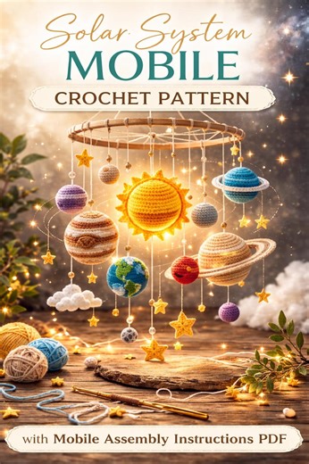 Solar System Crochet Mobile Detailed Pattern.pdf | With Assemble Instruction - Etsy