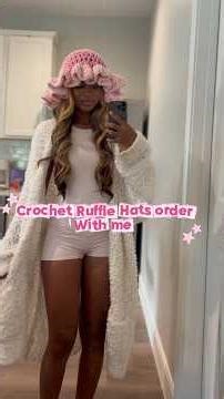Crochet ruffle hat orders with me🫶🏽💗💕🎀