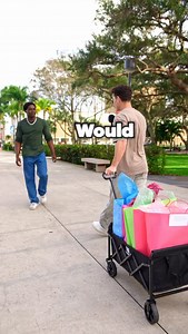 Would you handcuff yourself to this wagon? 😳🛍️ @sunnydofficial #SunnyDPartner #streetinterview #manonthestreet | Eric Suerez