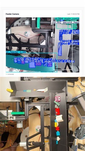 Vision controlled feeder for the LEGO sorting machine #lego #robotics #ai #moc