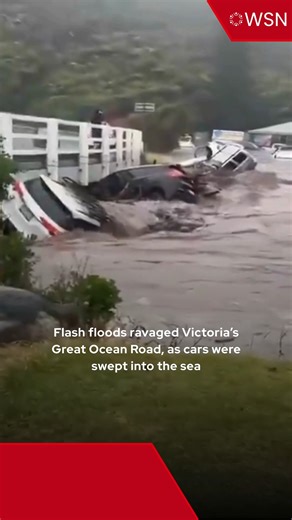 World Spotlight News on Instagram: "A major emergency unfolded along Victoria’s Great Ocean Road after intense storms triggered flash flooding near Lorne. Fast-rising rivers swept cars, caravans, and camping gear downstream, some into the ocean. At least 19 cars were washed away at Wye River. . . . . #VictoriaFloods #GreatOceanRoad #FlashFloods #AustraliaWeather #NaturalDisaster #FloodEmergency #StormDamage #WyeRiverFlood #RescueOperations #AustraliaNews"