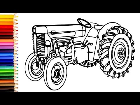 TRAKTOR Ausmalbilder | Traktor Zeichnen und Malen für Kinder | Kinder Videos - Malbuch für Kinder