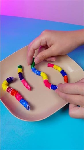 Crafting Colorful Wiggle Wonders! 🎨🐛 #kids #diy