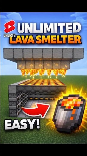 Minecraft’s Hottest Build 🔥 Automatic Lava Smelter!#Minecraft #Redstone #AutoSmelter #LavaSmelter