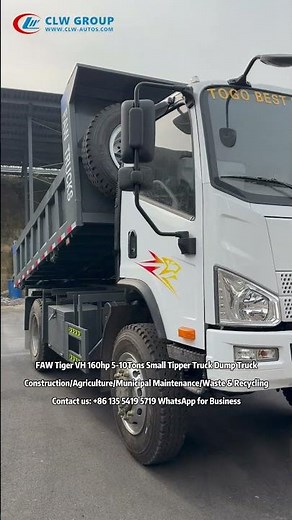 FAW Tiger VH 160hp 4×2 5-10 Ton Small Tipper Light Duty Dump Truck for Construction Waste Collection