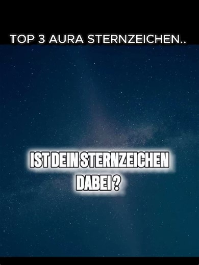 🌟 TOP 3 STERNZEICHEN MIT DER STÄRKSTEN AURA Manche Menschen betreten einen Raum… und man spürt sofort ihre Energie. Ohne laut zu sein. Ohne etwas zu beweisen. Diese 3 Sternzeichen haben eine Ausstrahlung, die auffällt – auf ganz unterschiedliche Weise: tief, strahlend oder einzigartig. 💭 Ist dein Sternzeichen dabei? Und welches Zeichen hat für dich die stärkste Aura? 👇 Schreib es in die Kommentare . . . 🔮 Im Video: Platz 3 Skorpion, Platz 2 Löwe, Platz 1 Wassermann. #sternzeichen #astrologie