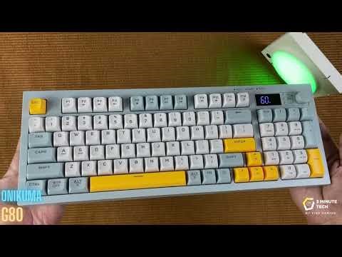 ONIKUMA G80 2350 BDT / 22$ Tri-Mode Wireless Membrane Keyboard with LCD Screen & Multifunction Knob