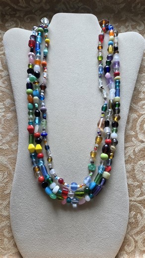 Etg29-glass Mardi Gras Beads From New Orleans --lot of Three Necklaces With Larger Beads - Etsy