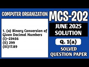 P1- 1(a) | MCS202 June 25 Solution | MCS 202 Solved Question Paper | MCS202 Important Questions