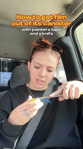 bailey - film photography on Instagram: "how to retrieve your film from the canister using painters tape and a knife! 🎞️ if you have any issues or questions, comment and I’ll do my best to help! #filmphotography #35mm #filmretrieval #shootmorefilm #analog"