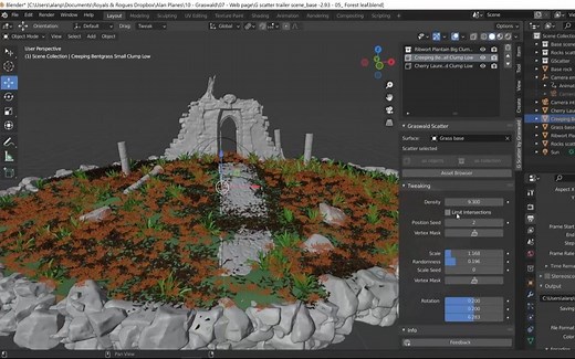 Blender 2.93+ 免费的多物体散播散射插件 G-Scatter