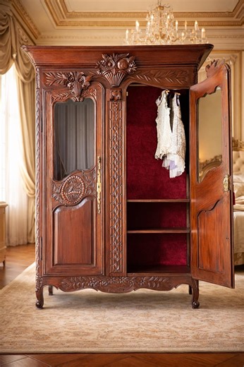 Antique Wardrobe- French / Victorian Wardrobe - Vintage Heirloom Armoire - Ornate Cupboard Wedding Armoire - Etsy