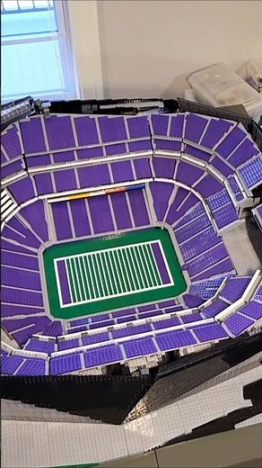 Adding stadium lights 💡 and trim to my LEGO build of U.S. Bank Stadium! 🏈 #nfl #football #skol