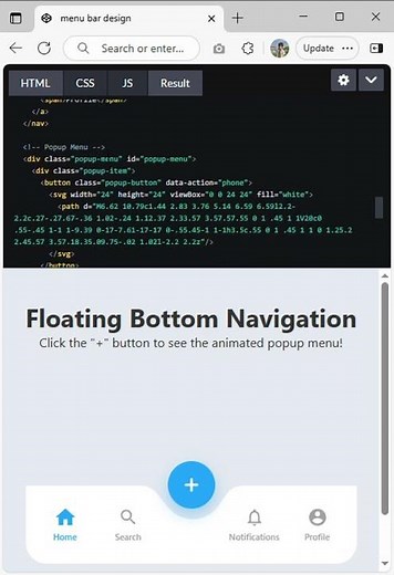 Modern Menu Bar UI Design | HTML CSS Navigation Bar Tutorial #shorts #shortsvideos #website #new