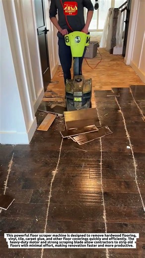 Amazing floor removal machine | Hardwood floor scraper working satisfying