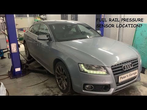 Audi A4 A5 A6 Fuel rail pressure sensor location and wiring diagram B8 C6 4F 2.7TDI 3.0TDI