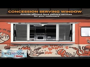 Garvee Concession Window 48"W x 36"H Aluminum Alloy Food Truck Window Concession