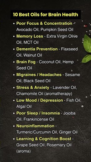 10 Best Oils for Brain Health