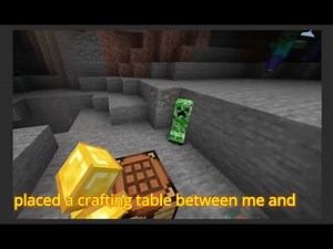craftee gold blocked a creeper explosion in minecraft!!!!