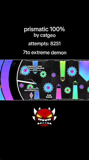 ID: 107341811 primer extreme demon de 2026 (por cierto, si en el minuto 1:23 se ve el icono del mega hack es porque había pausado para calmar mis nervios xd) #fyp #geometrydash #gd #demon #prismatic