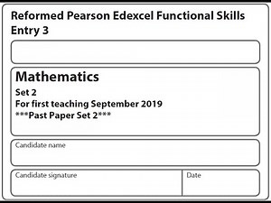 Functional Skills Maths E3 Past Paper 2 Pearson Edexcel