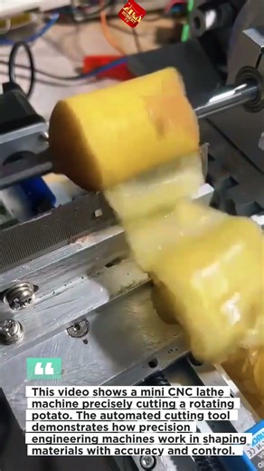 Satisfying CNC Machine Turning a Potato | Mini Lathe Precision Cutting