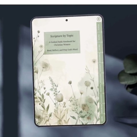 Scripture by Topic | Digital Faith Notebook for Christian Women | 52-page Hyperlinked Devotional Journal (KJV) - Etsy