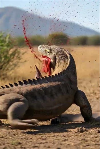 Komodo Dragon Feast | The Physics of Tearing (360° Drone) 🦎🥩