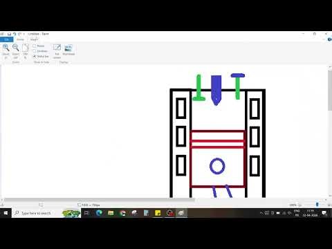 4 Stroke Engine Working Diagram Drawing in MS Paint | Mechanical Engineering Basics