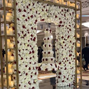 Our new floral and candle hanging cake structure, centre of structure with a floral arch with the wedding cake hanging in the centre. Structure surrounded by candles. Cake set up at the stunning @grandsapphirelondon come and visit us this Sunday for the @grandsapphirelondon open day from 11am to 6pm. See the luxurious venue in real, FREE entry and lots f wedding vendors on the day Exclusive discounts for cakes booked on the day. 5tier with floral and candle hanging structure was £2750 now discou