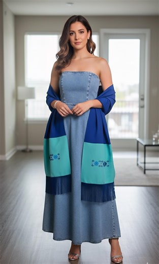 Handmade Tatreez Shawl: Palestinian Embroidery, Royal Blue With Tiffany Blue - Etsy