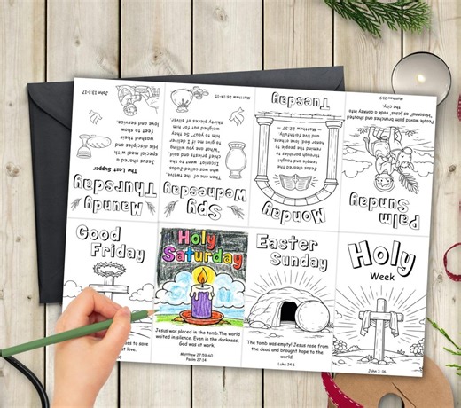 Holy Week Mini Book Printable: Easter Story Sunday School Craft - Etsy