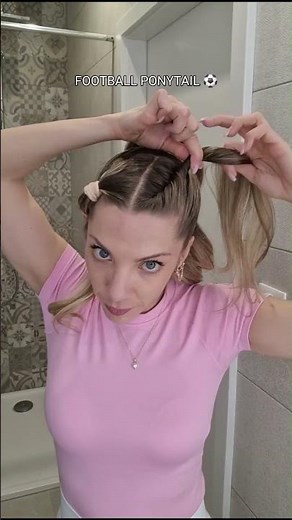 EASY FOOTBALL PONYTAIL HAIR 🏅 #hairstyle #braid #hairtutorial #ponytail #twistedhairstyle
