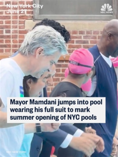 A suited-up Mayor Zohran Mamdani leapt into a pool on Saturday morning to officially kick off the opening of NYC summer pools.