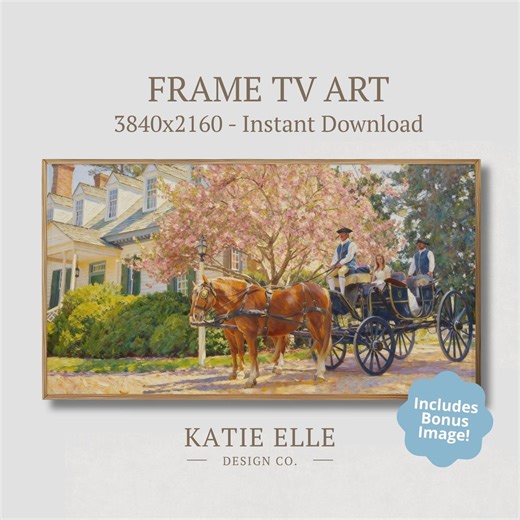 Colonial Carriage Frame TV Art Digital Download - Etsy