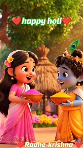 Radha Krishna 3D Holi Dance | Vrindavan Holi Celebration ✨