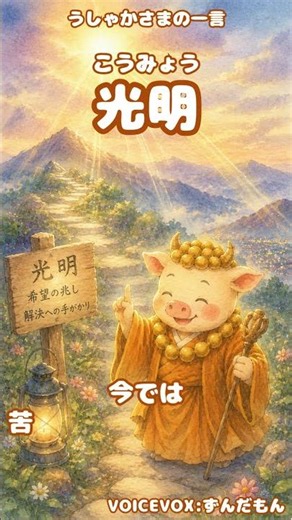 🐮暗い迷いの中にも、進むための小さな光はきっとある「光明」の教え。うしゃかさまの一言 🐮143