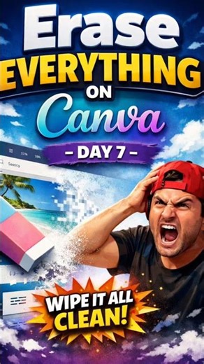 Day 7 | Erase EVERYTHING on Canva | One Click Clean Trick | #canva #edit #create | ‪@chikuuuedits‬