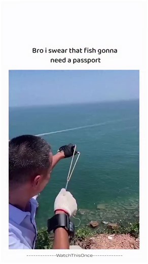 crazy top fun 😂❤️ | The short 11-second video shows a determined man standing on a rugged, rocky seaside cliff, dressed casually with bright white gloves.... | Instagram