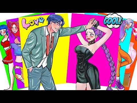 AMAZING LOVE of HUNTRIX RUMI and JINU SAJA BOYS - Kpop Demon Hunters | Sticker Book Diy