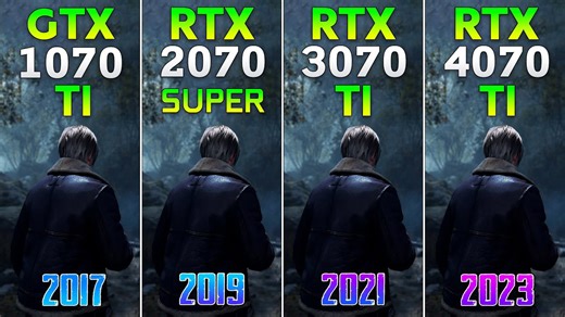 GTX 1070 Ti vs RTX 2070 Super vs RTX 3070 Ti vs RTX 4070 Ti - Test in 8 games